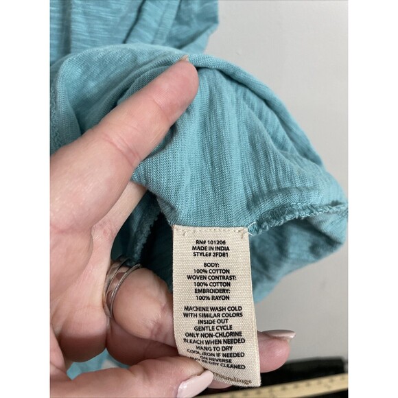 Soft Surroundings Embroidered Gladstone Dress Knee Length In Blue Womens Small - Picture 4 of 7